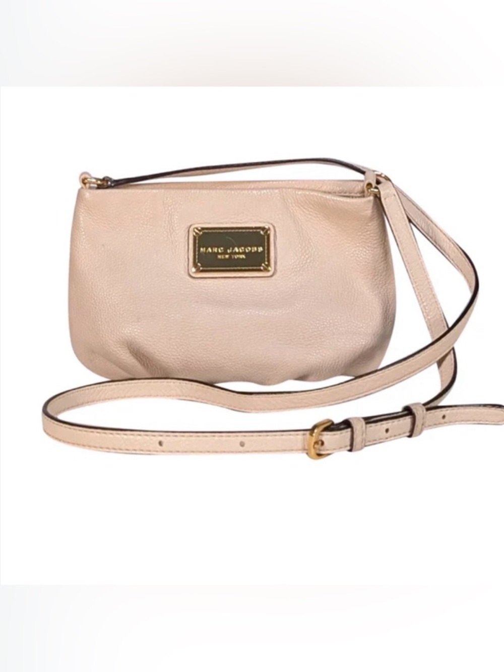 Marc Jacobs Classic Percy Blush/Beige Pebbled Leather Crossbody Bag.
